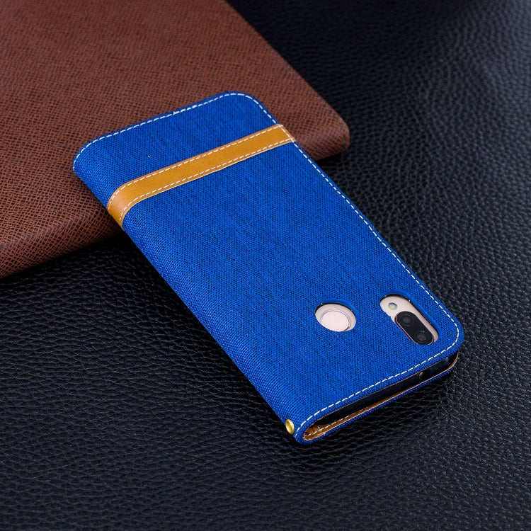 Color Matching Denim Texture Leather Case for Huawei  P20 Lite & Nove 3e , with Holder & Card Slots & Wallet & Lanyard