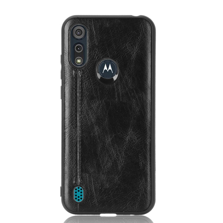 For Motorola Moto E6s 2020 Shockproof Sewing Cow Pattern Skin PC + PU + TPU Case