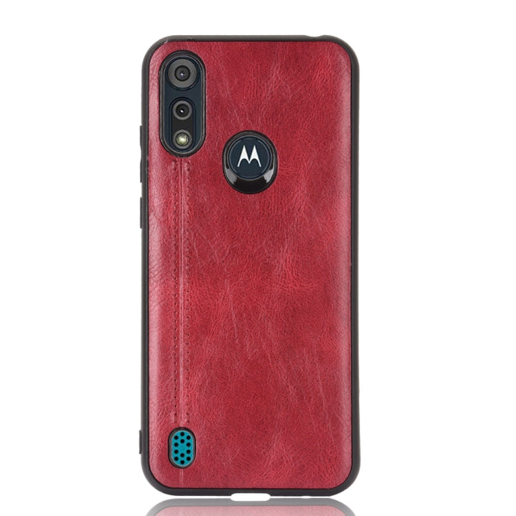 For Motorola Moto E6s 2020 Shockproof Sewing Cow Pattern Skin PC + PU + TPU Case