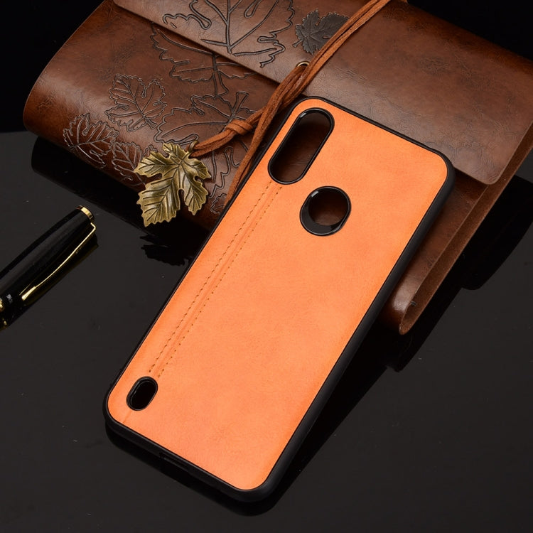 For Motorola Moto E6s 2020 Shockproof Sewing Cow Pattern Skin PC + PU + TPU Case