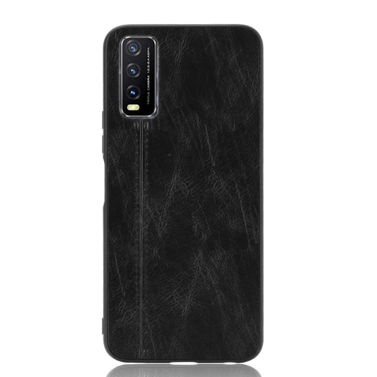 For vivo Y20/Y20i Shockproof Sewing Cow Pattern Skin PC + PU + TPU Case