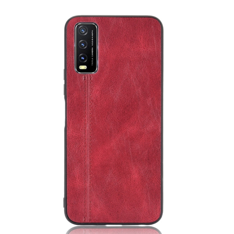 For vivo Y20/Y20i Shockproof Sewing Cow Pattern Skin PC + PU + TPU Case