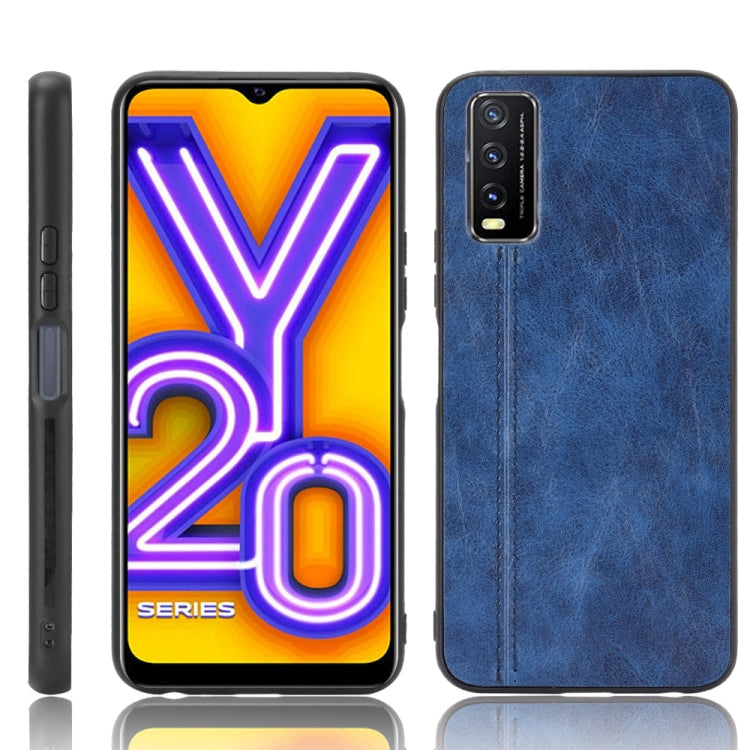 For vivo Y20/Y20i Shockproof Sewing Cow Pattern Skin PC + PU + TPU Case