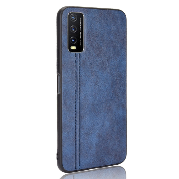 For vivo Y20/Y20i Shockproof Sewing Cow Pattern Skin PC + PU + TPU Case