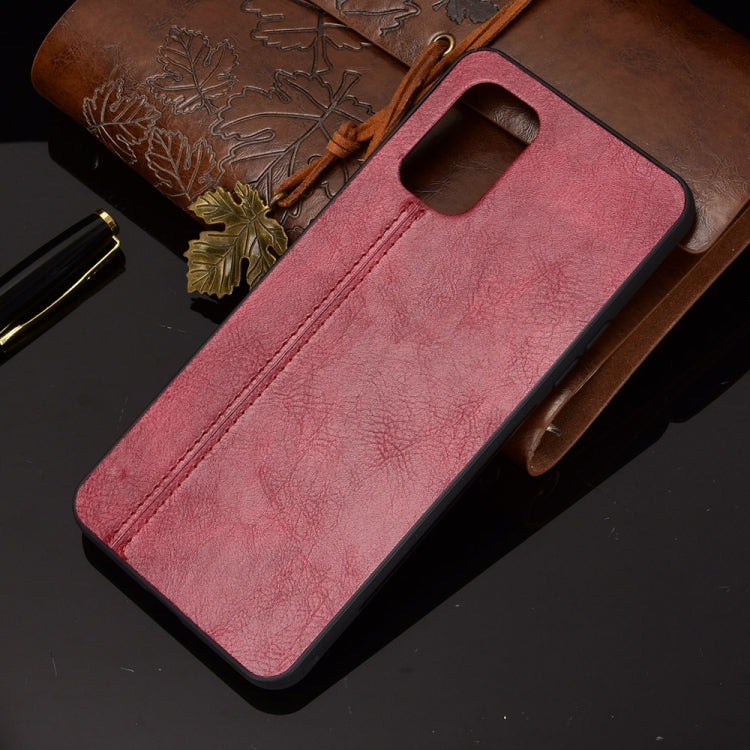 For OnePlus 8T Shockproof Sewing Cow Pattern Skin PC + PU + TPU Case