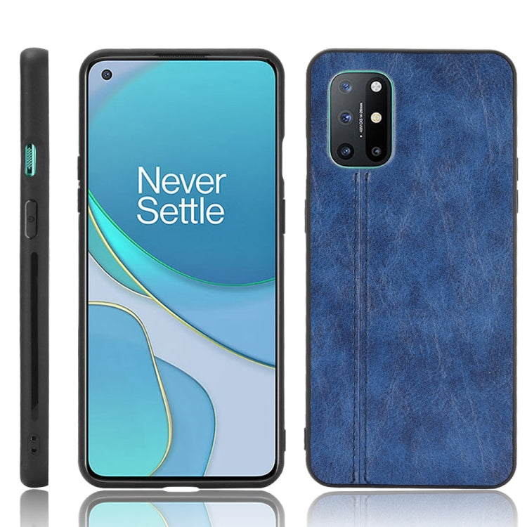 For OnePlus 8T Shockproof Sewing Cow Pattern Skin PC + PU + TPU Case
