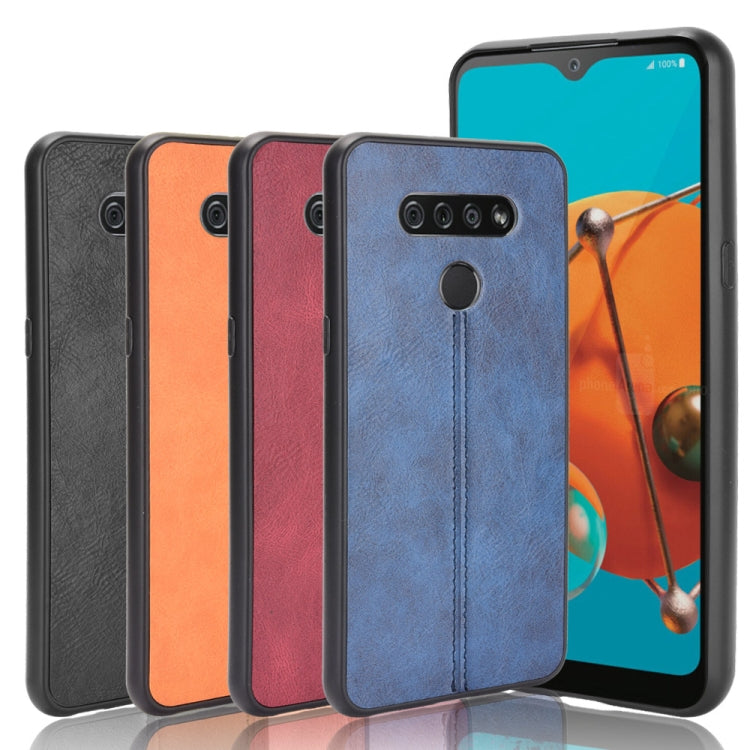 For LG K51 Shockproof Sewing Cow Pattern Skin PC + PU + TPU Case