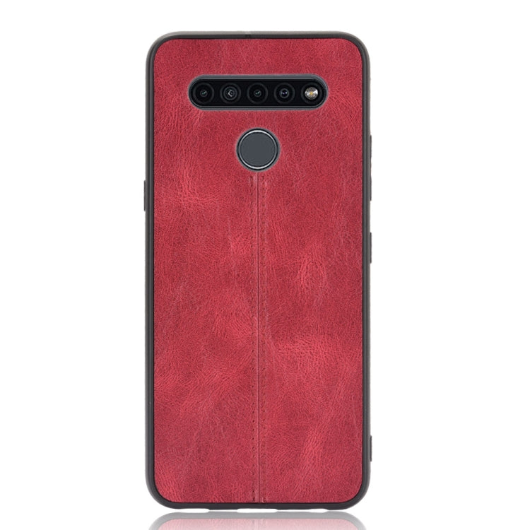 For LG K41S/ K51S Shockproof Sewing Cow Pattern Skin PC + PU + TPU Case