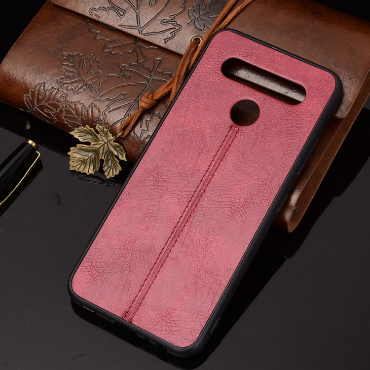 For LG K41S/ K51S Shockproof Sewing Cow Pattern Skin PC + PU + TPU Case