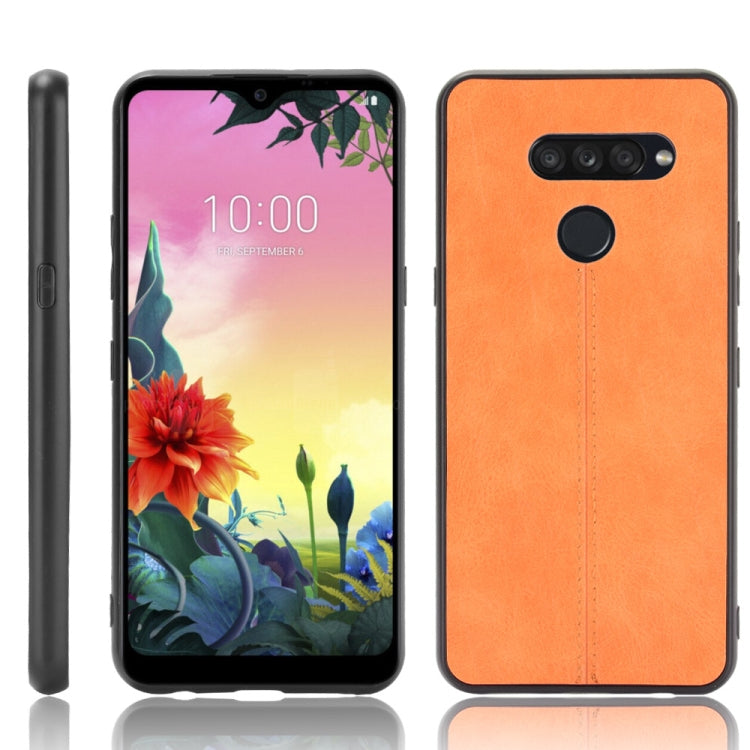 For LG K50S Shockproof Sewing Cow Pattern Skin PC + PU + TPU Case