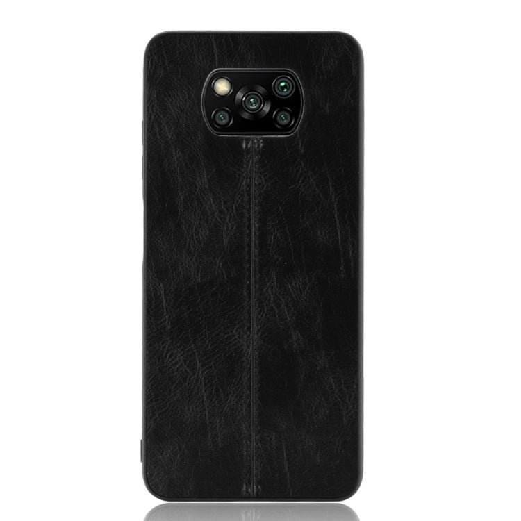 For Xiaomi Poco X3 NFC Shockproof Sewing Cow Pattern Skin PC + PU + TPU Case