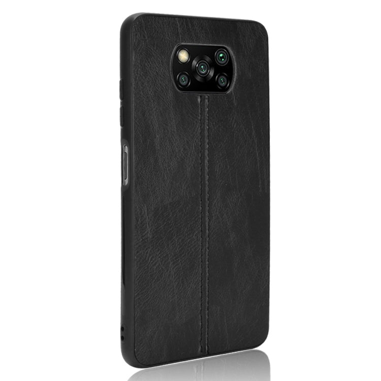 For Xiaomi Poco X3 NFC Shockproof Sewing Cow Pattern Skin PC + PU + TPU Case