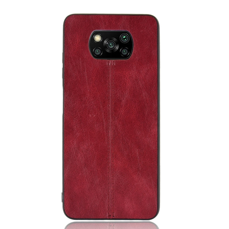 For Xiaomi Poco X3 NFC Shockproof Sewing Cow Pattern Skin PC + PU + TPU Case
