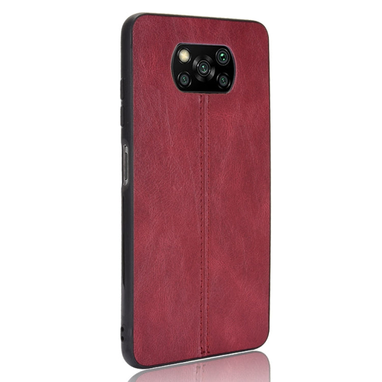 For Xiaomi Poco X3 NFC Shockproof Sewing Cow Pattern Skin PC + PU + TPU Case