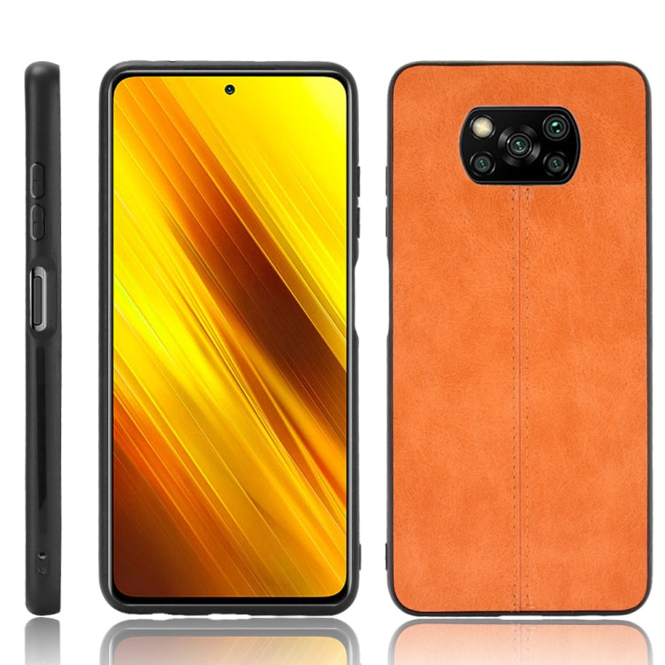 For Xiaomi Poco X3 NFC Shockproof Sewing Cow Pattern Skin PC + PU + TPU Case