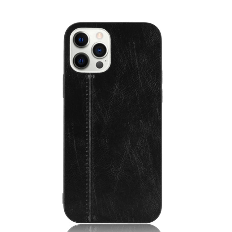For iPhone 12 / 12 Pro Shockproof Sewing Cow Pattern Skin PC + PU + TPU Case
