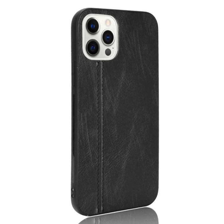 For iPhone 12 / 12 Pro Shockproof Sewing Cow Pattern Skin PC + PU + TPU Case