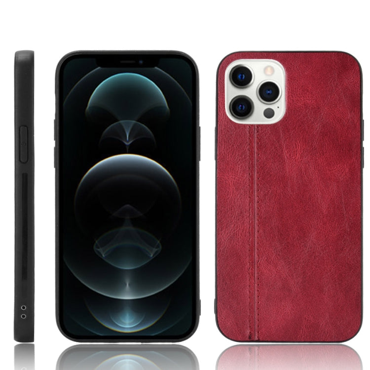 For iPhone 12 / 12 Pro Shockproof Sewing Cow Pattern Skin PC + PU + TPU Case