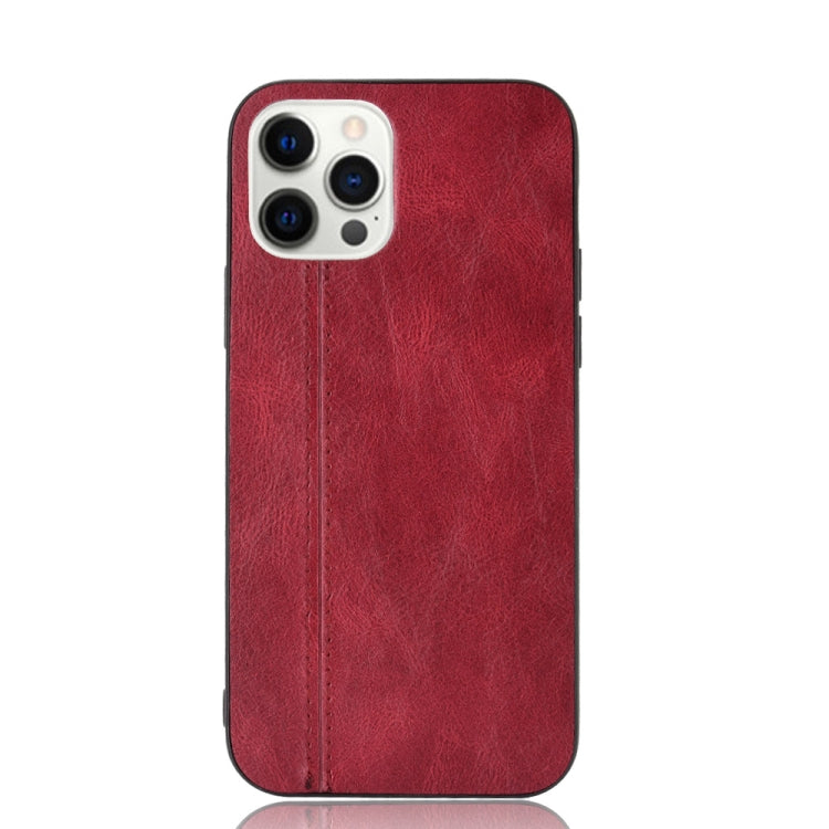 For iPhone 12 / 12 Pro Shockproof Sewing Cow Pattern Skin PC + PU + TPU Case