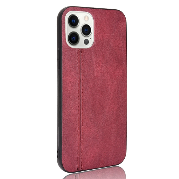For iPhone 12 / 12 Pro Shockproof Sewing Cow Pattern Skin PC + PU + TPU Case