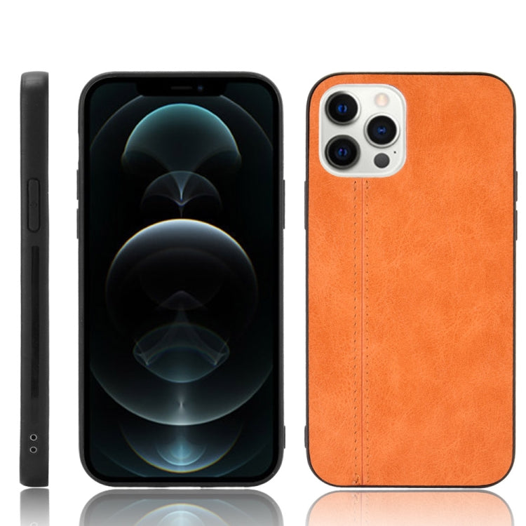For iPhone 12 / 12 Pro Shockproof Sewing Cow Pattern Skin PC + PU + TPU Case