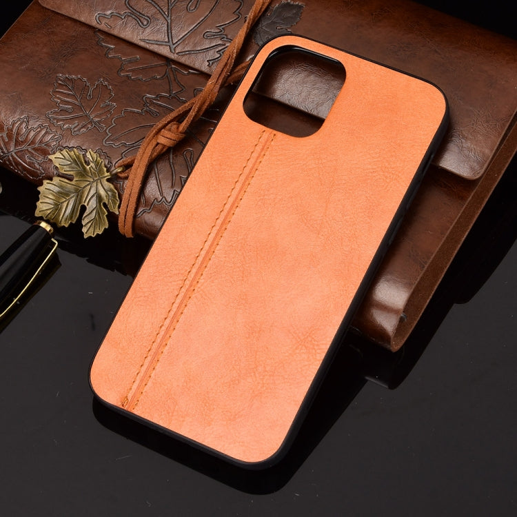 For iPhone 12 / 12 Pro Shockproof Sewing Cow Pattern Skin PC + PU + TPU Case