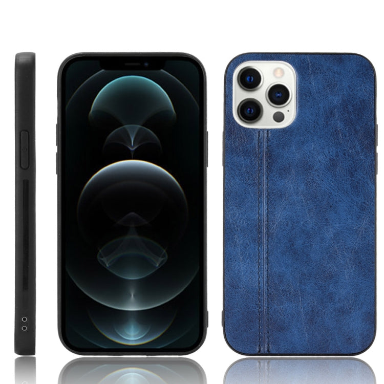 For iPhone 12 / 12 Pro Shockproof Sewing Cow Pattern Skin PC + PU + TPU Case