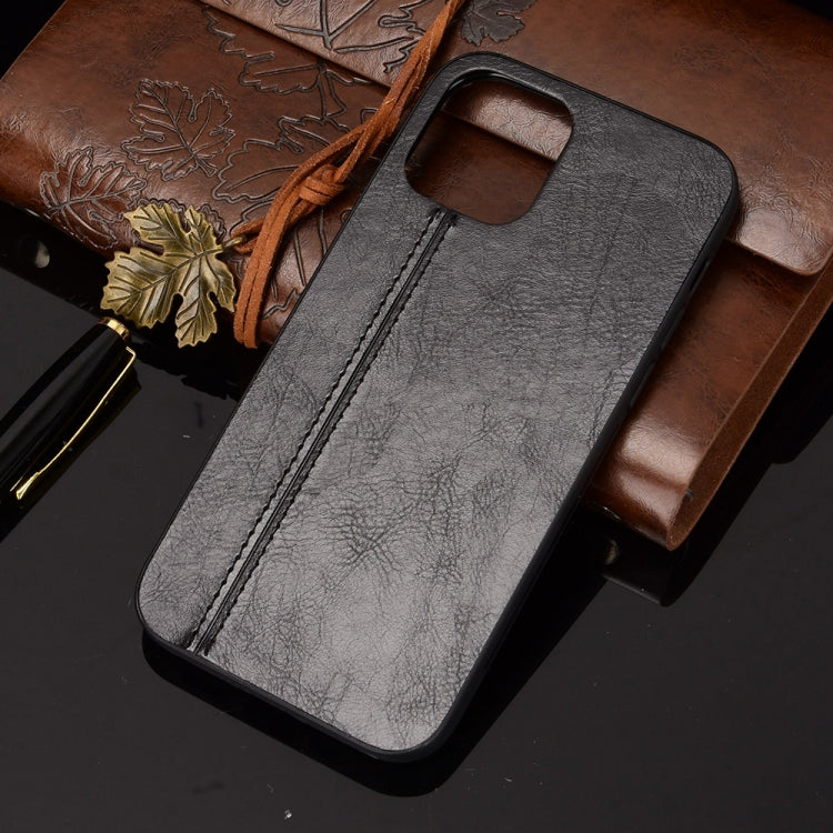 For iPhone 12 Pro Max Shockproof Sewing Cow Pattern Skin PC + PU + TPU Case