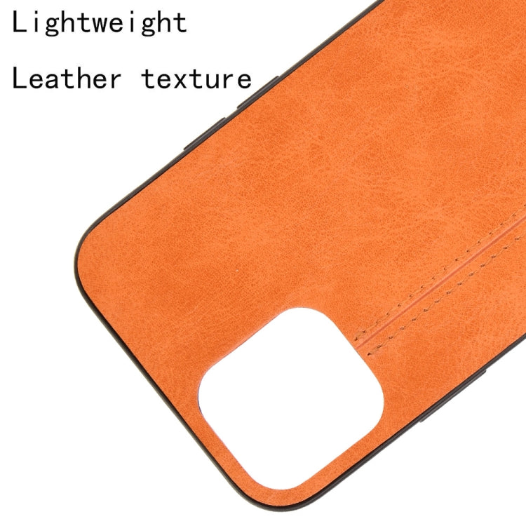 For iPhone 12 Pro Max Shockproof Sewing Cow Pattern Skin PC + PU + TPU Case