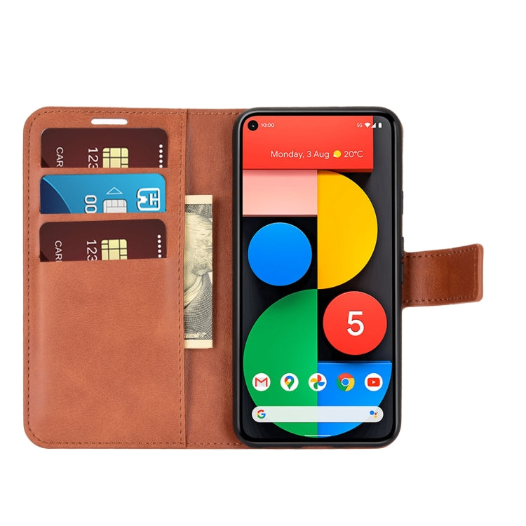 For Google Pixel 5 XL / 4a 5G Retro Calf Pattern Buckle Horizontal Flip Leather Case with Holder & Card Slots & Wallet