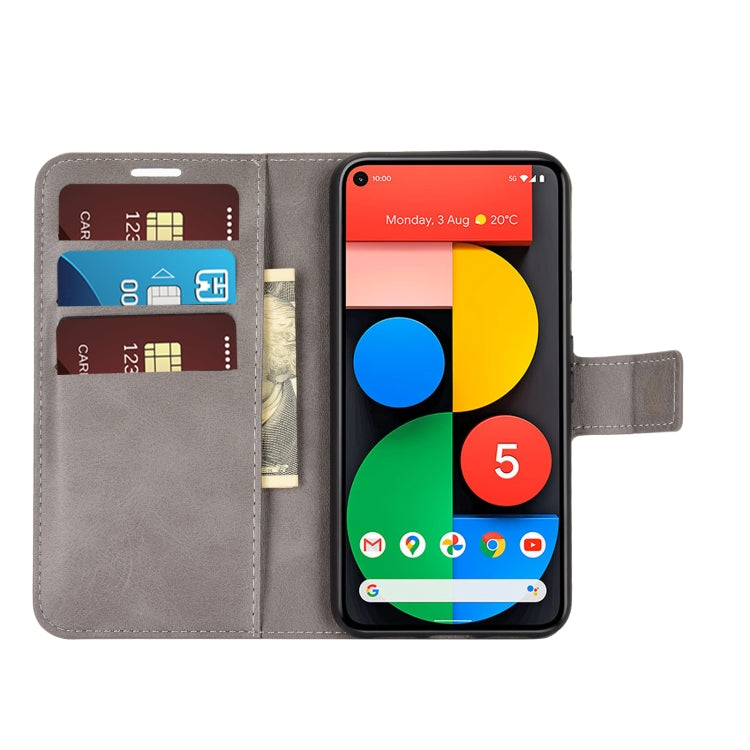 For Google Pixel 5 Retro Calf Pattern Buckle Horizontal Flip Leather Case with Holder & Card Slots & Wallet