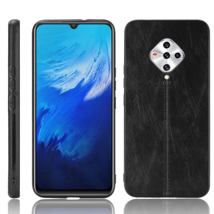 For vivo X50e Shockproof Sewing Cow Pattern Skin PC + PU + TPU Case