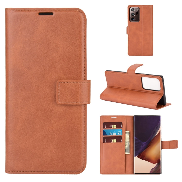 For Samsung Galaxy Note20 Ultra Retro Calf Pattern Buckle Horizontal Flip Leather Case with Holder & Card Slots & Wallet