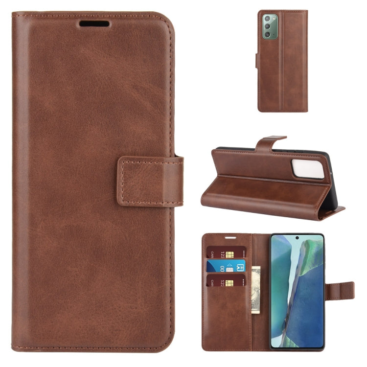 For Samsung Galaxy Note20 Retro Calf Pattern Buckle Horizontal Flip Leather Case with Holder & Card Slots & Wallet