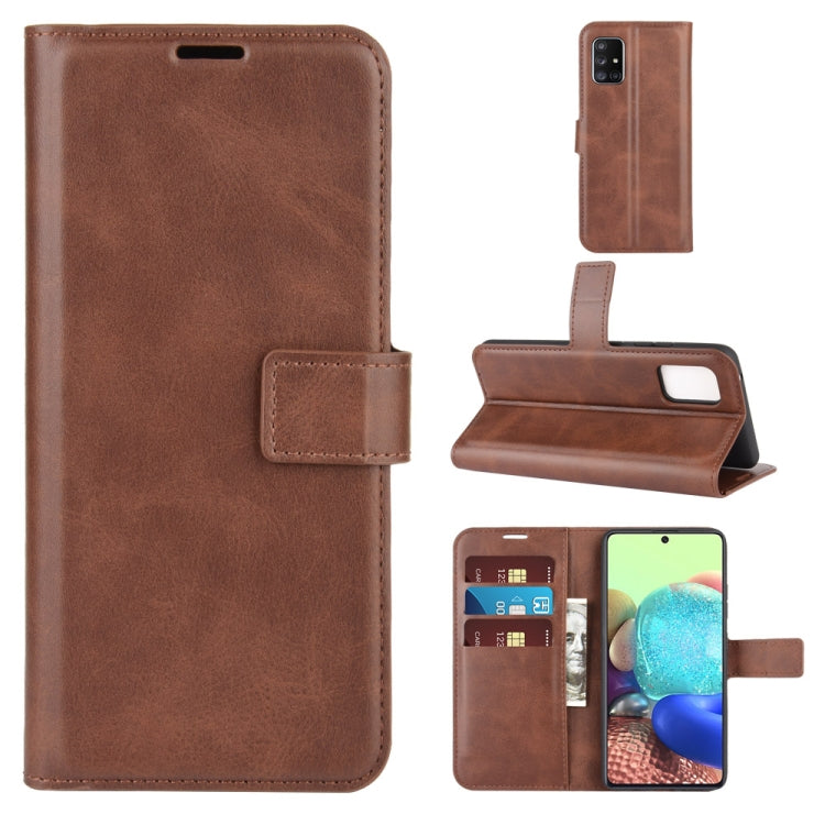 For Samsung Galaxy A71 5G Retro Calf Pattern Buckle Horizontal Flip Leather Case with Holder & Card Slots & Wallet