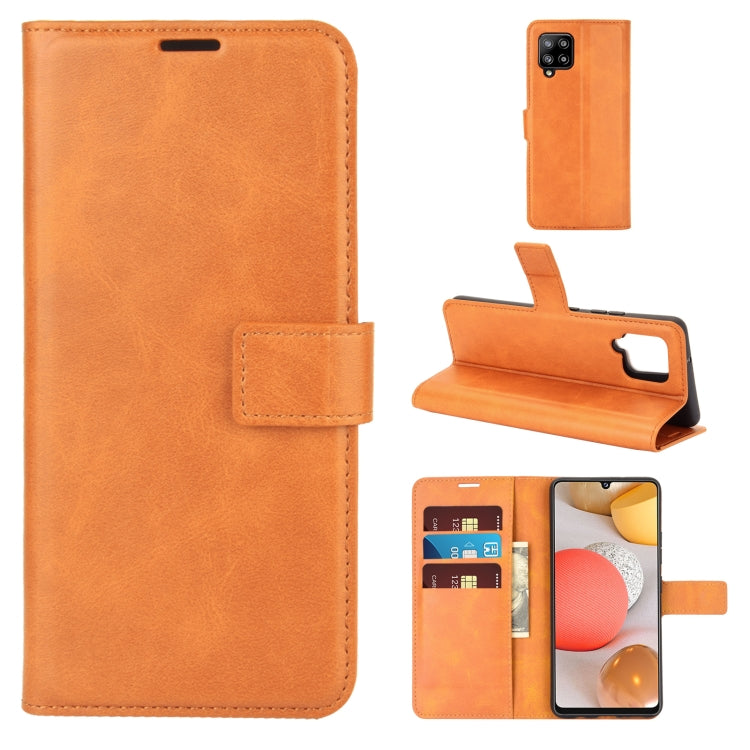 For Samsung Galaxy A42 5G Retro Calf Pattern Buckle Horizontal Flip Leather Case with Holder & Card Slots & Wallet