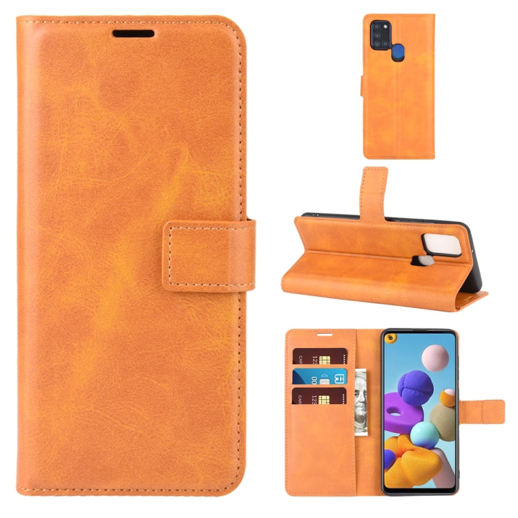For Samsung Galaxy A21S Retro Calf Pattern Buckle Horizontal Flip Leather Case with Holder & Card Slots & Wallet