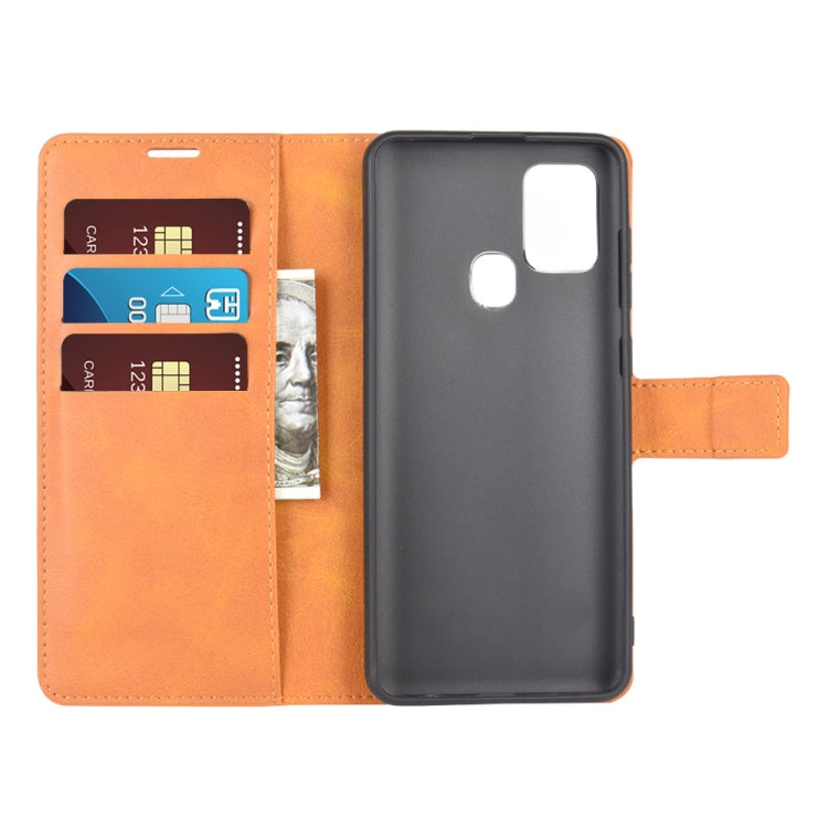 For Samsung Galaxy A21S Retro Calf Pattern Buckle Horizontal Flip Leather Case with Holder & Card Slots & Wallet