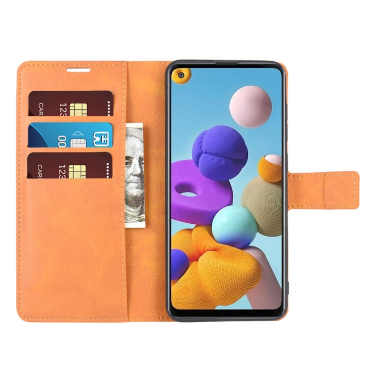 For Samsung Galaxy A21S Retro Calf Pattern Buckle Horizontal Flip Leather Case with Holder & Card Slots & Wallet