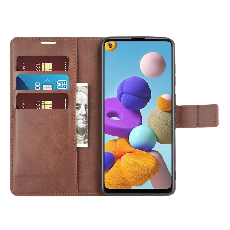 For Samsung Galaxy A21S Retro Calf Pattern Buckle Horizontal Flip Leather Case with Holder & Card Slots & Wallet