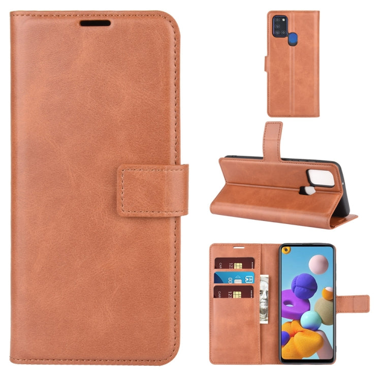 For Samsung Galaxy A21S Retro Calf Pattern Buckle Horizontal Flip Leather Case with Holder & Card Slots & Wallet