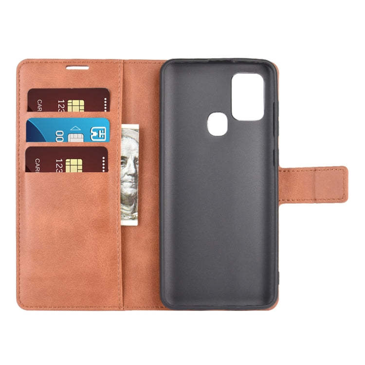 For Samsung Galaxy A21S Retro Calf Pattern Buckle Horizontal Flip Leather Case with Holder & Card Slots & Wallet