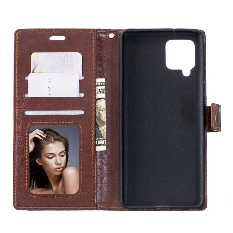 For Samsung Galaxy A42 5G Crazy Horse Texture Horizontal Flip Leather Case with Holder & Card Slots & Wallet & Photo Frame
