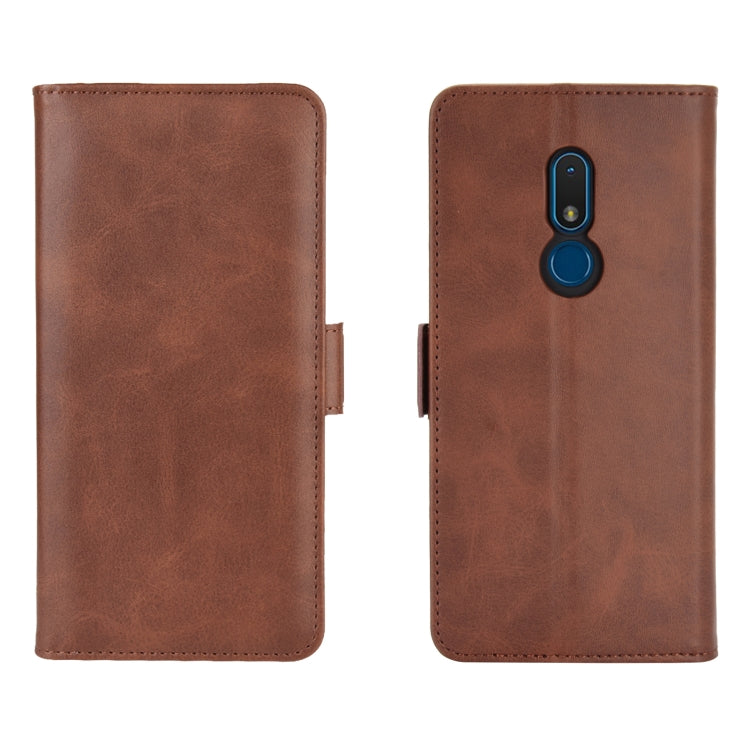 For Nokia C3 Dual-side Magnetic Buckle Horizontal Flip Leather Case with Holder & Card Slots & Wallet