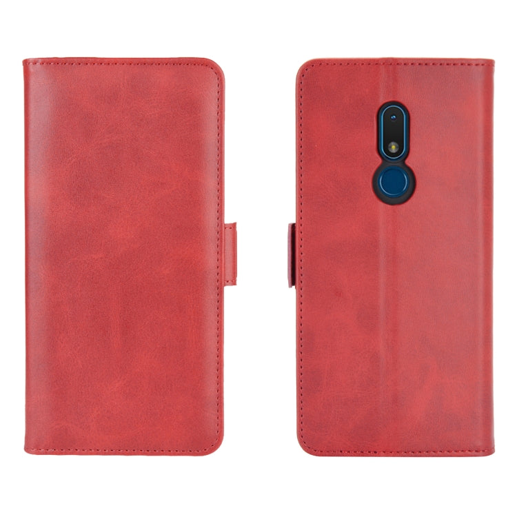 For Nokia C3 Dual-side Magnetic Buckle Horizontal Flip Leather Case with Holder & Card Slots & Wallet