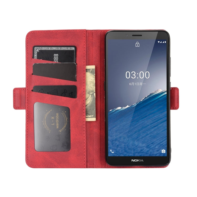 For Nokia C3 Dual-side Magnetic Buckle Horizontal Flip Leather Case with Holder & Card Slots & Wallet