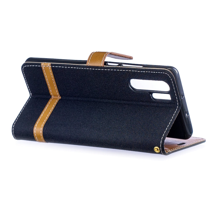 Color Matching Denim Texture Leather Case for Huawei P30 Pro, with Holder & Card Slots & Wallet & Lanyard