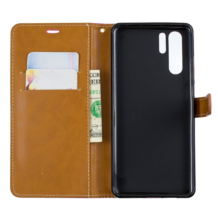 Color Matching Denim Texture Leather Case for Huawei P30 Pro, with Holder & Card Slots & Wallet & Lanyard