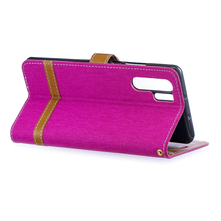 Color Matching Denim Texture Leather Case for Huawei P30 Pro, with Holder & Card Slots & Wallet & Lanyard