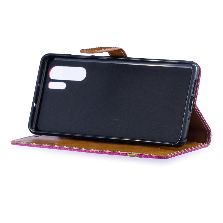 Color Matching Denim Texture Leather Case for Huawei P30 Pro, with Holder & Card Slots & Wallet & Lanyard